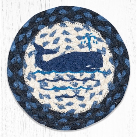 Palacedesigns 7 x 7 in. Whale Coaster Round Rug - Large PA2850385